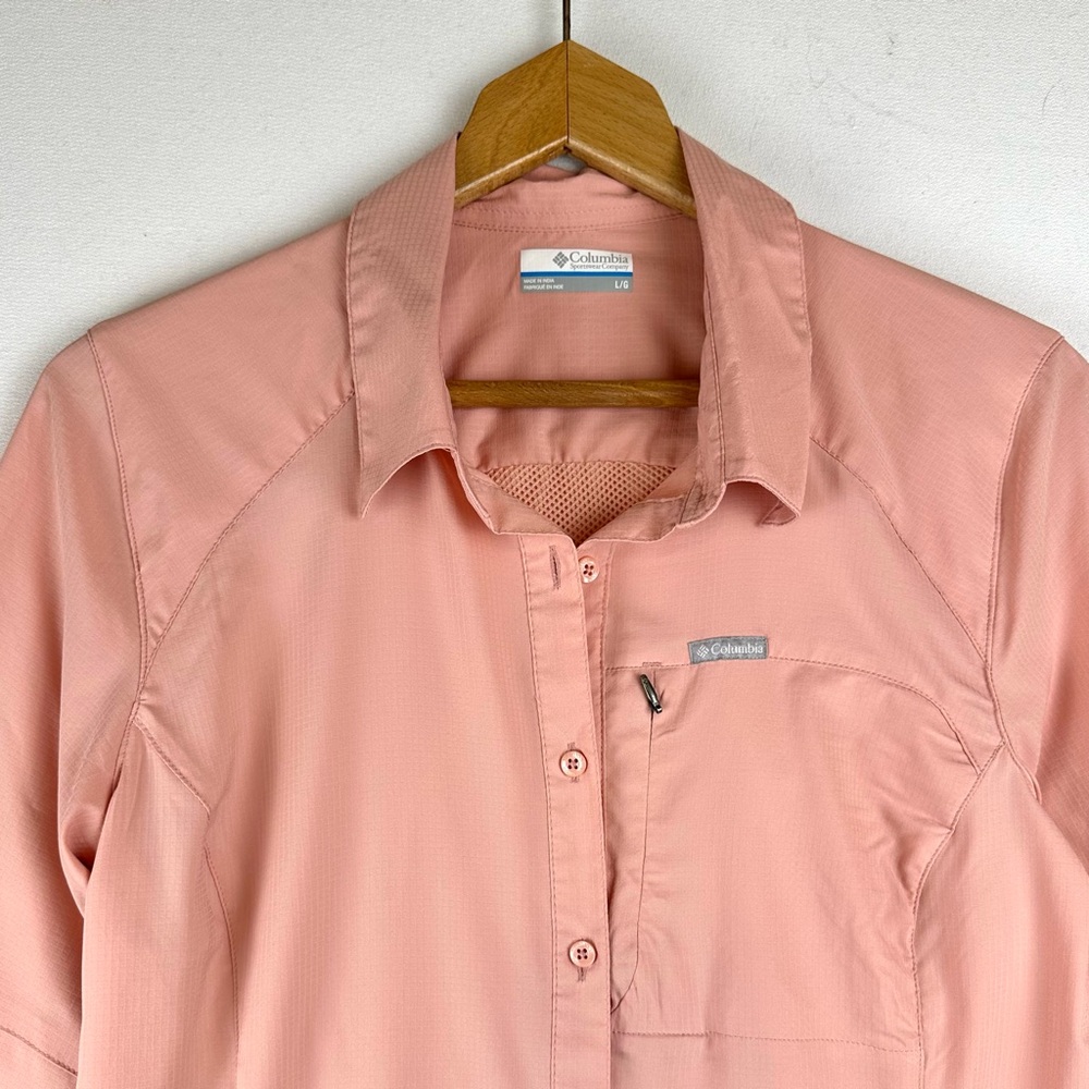Columbia Kestrel Trail Lite Button Down Adjustable Roll Tab Shirt Outdoors - Picture 2 of 9